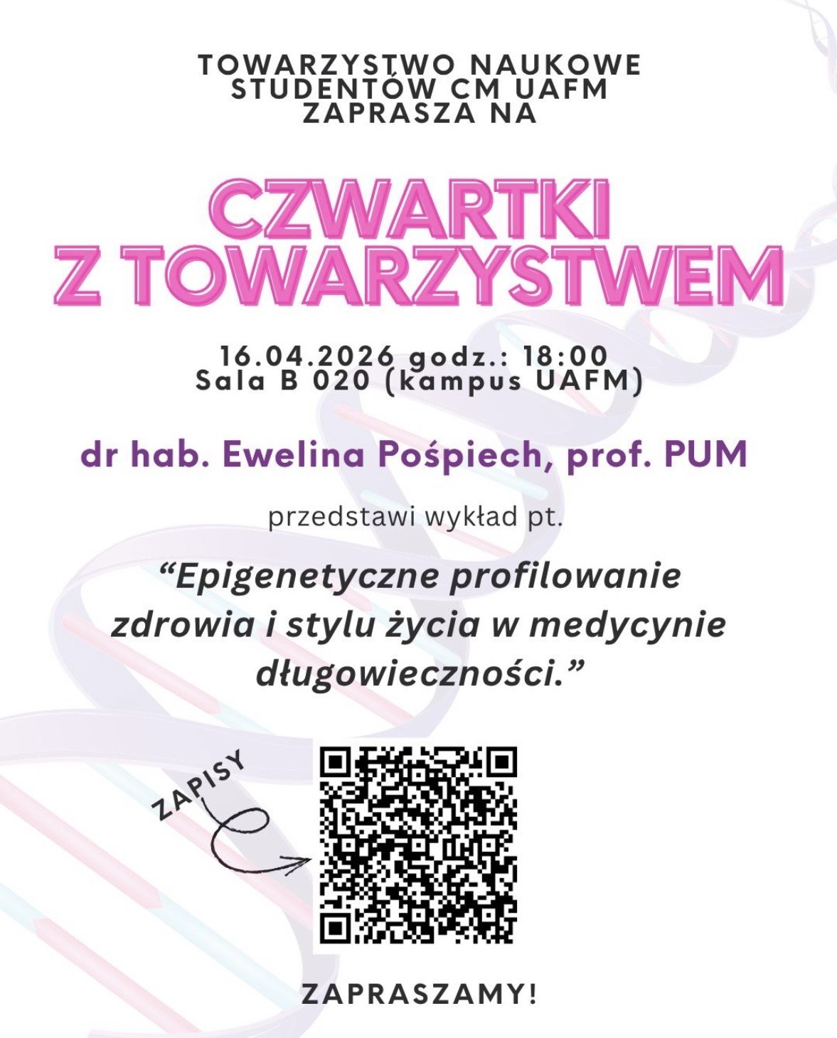 Nie przegap: Wykład o medycynie długowieczności (16.04)